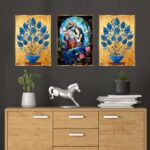 Set of Three Wall Paintings for Wall Dacoration Golden Framed Wall Paintings for Living Room & Bedroom Wall Art for Home Decoration & Office Wall Décor (18x12 inch CH-GD3-9)