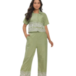 Nature-Inspired Beauty ? Floral Embroidered Cotton Dress (L)